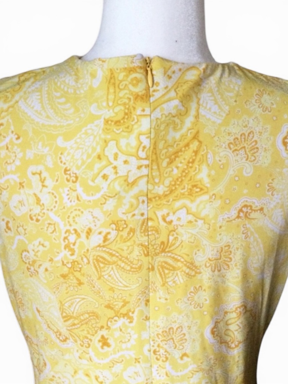 🎉HP🎉 MICHAEL MICHAEL KORS Sleeveless Mini Dress XL – Yellow Floral Paisley, NWT - Picture 9 of 14
